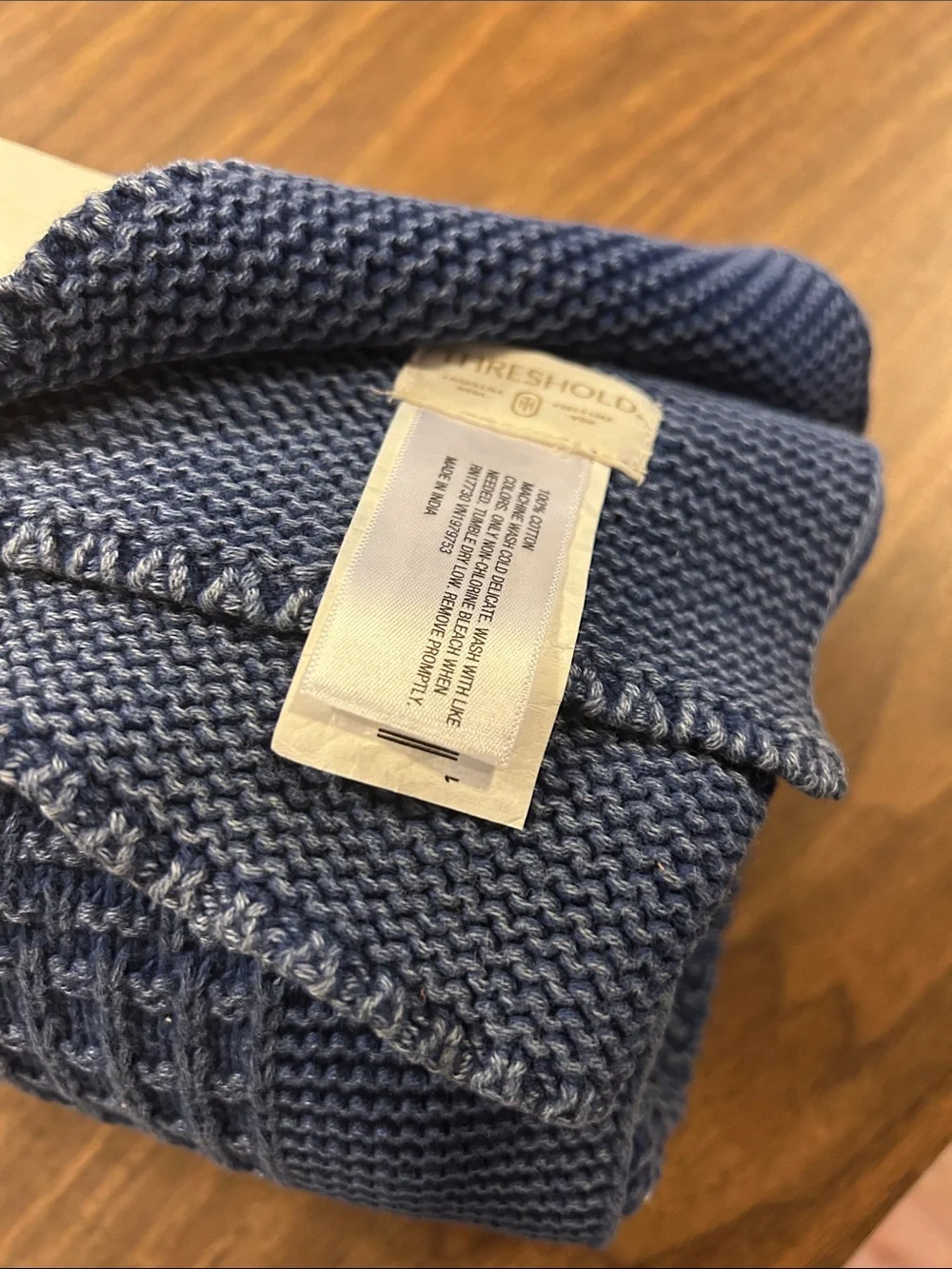 New Threshold Cotton Knit Throw